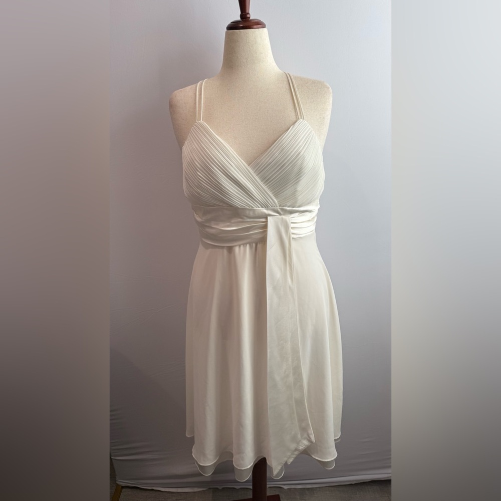 Vintage LandMark Elegant‎ Cream Spaghetti Strap Dress
